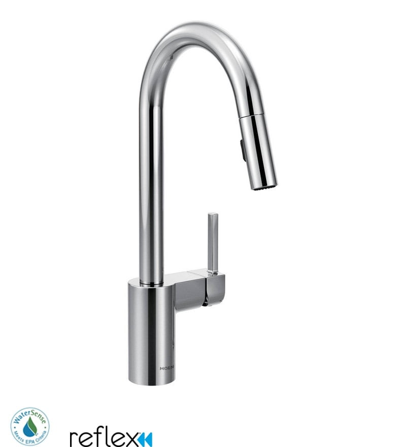 Chrome Stainless Steel Pull-Down Kitchen Faucet with Spray