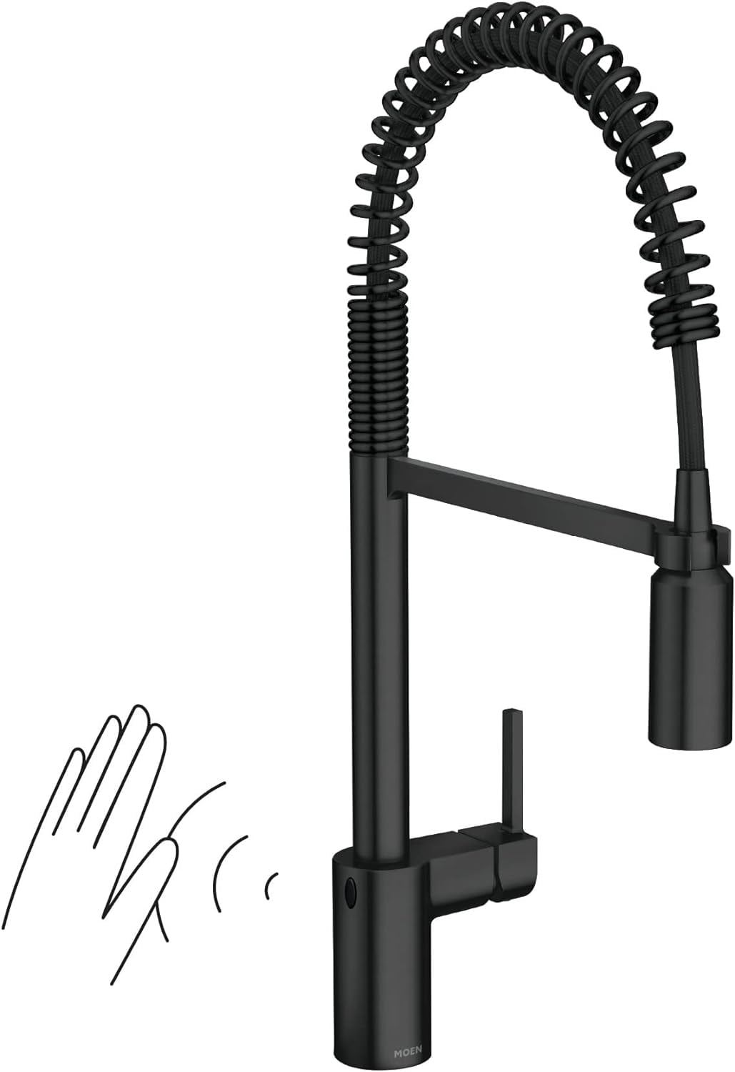 Matte Black Stainless Steel Spring Pulldown Kitchen Faucet