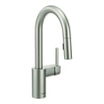 thumbnail image 1 of Moen Align Spot Resist Stainless One-Handle Modern Pulldown Bar Faucet with Power Clean and Reflex Docking System, 1 of 6