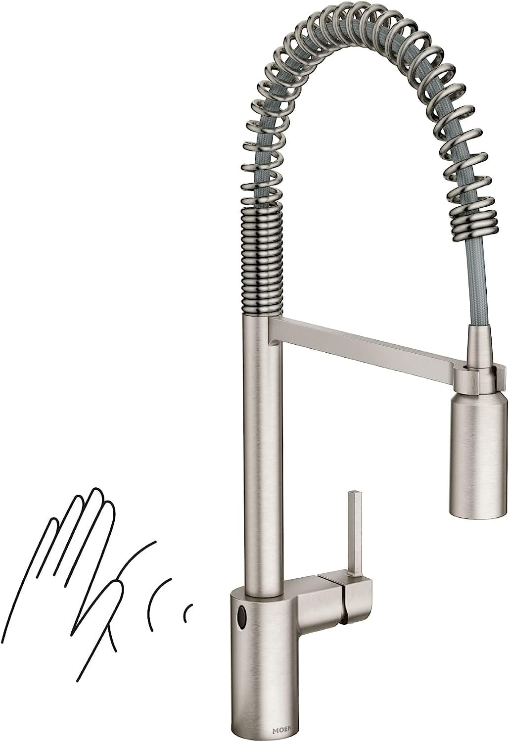 Stainless Steel Touchless Pull-Down Kitchen Faucet with Spray