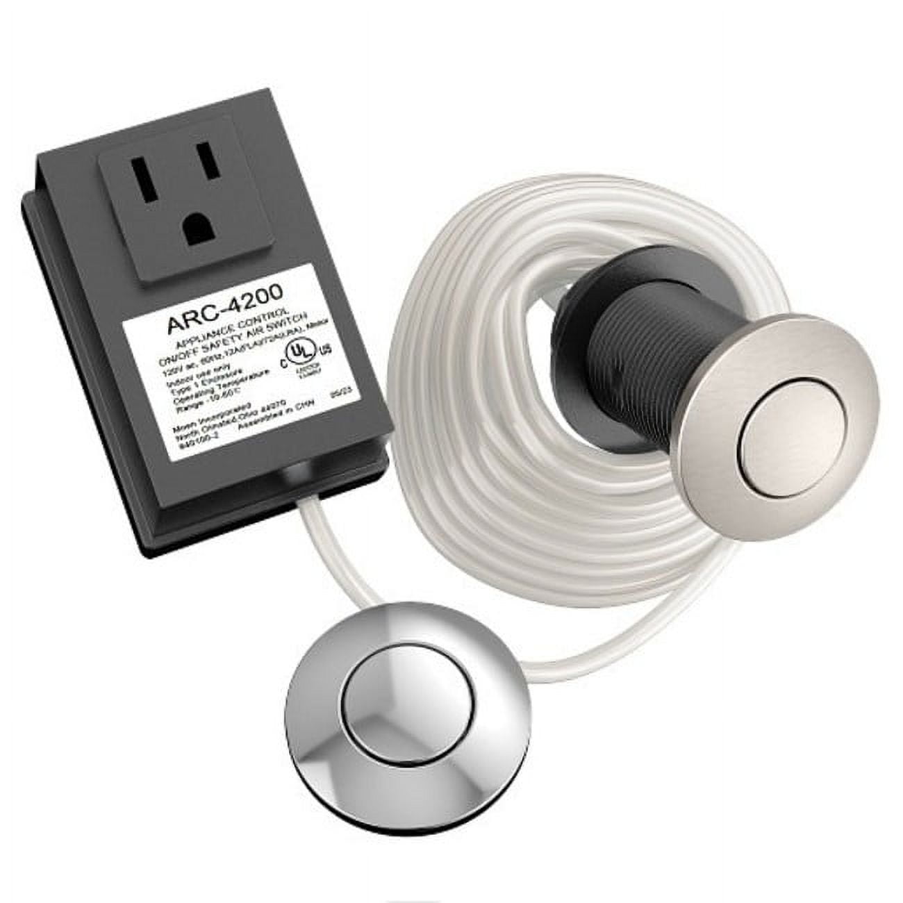 Moen Chrome Garbage Disposal Air Switch Controller with Stainless Buttons