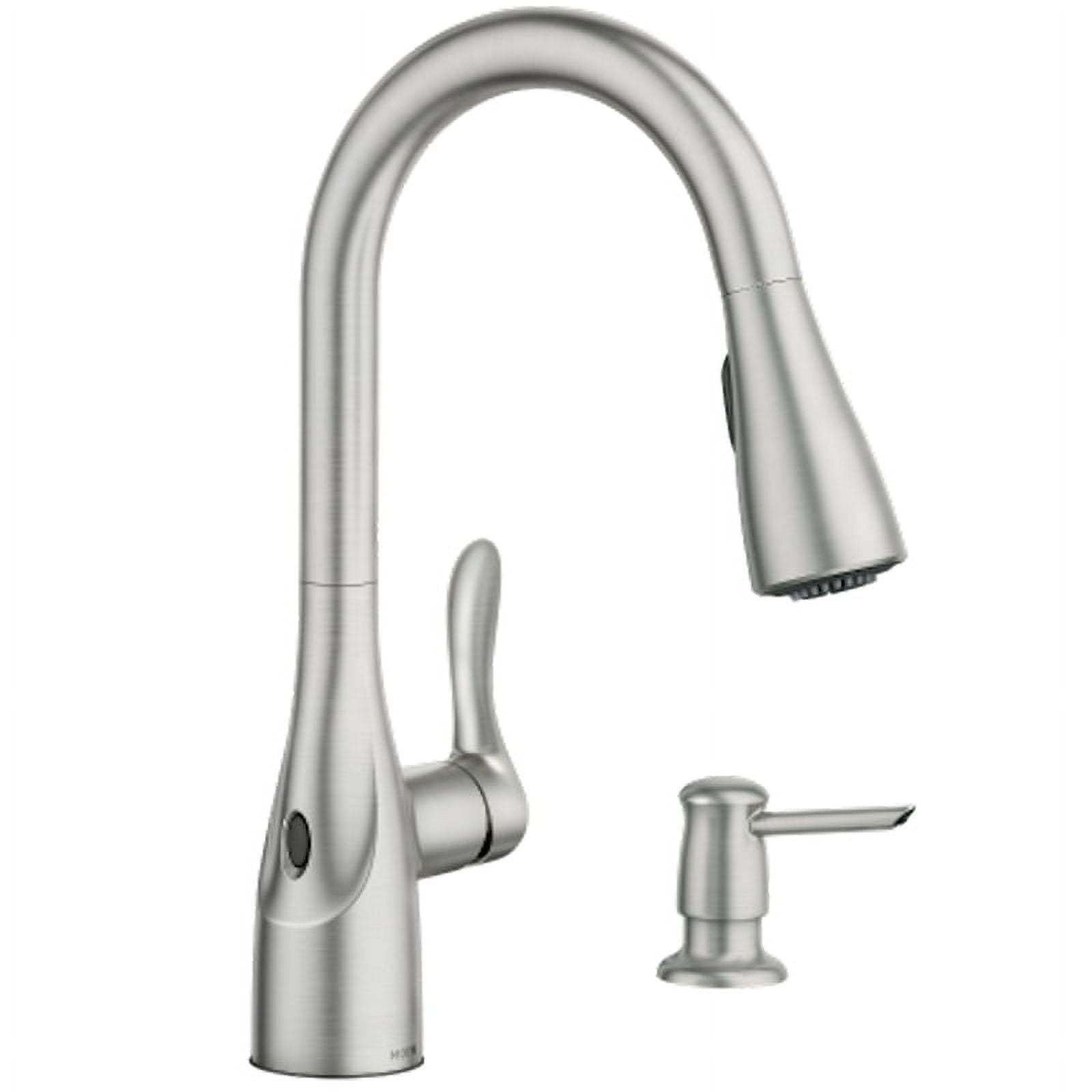 Stainless Steel Motion Sensing Pull-Down Kitchen Faucet with Soap Dispenser