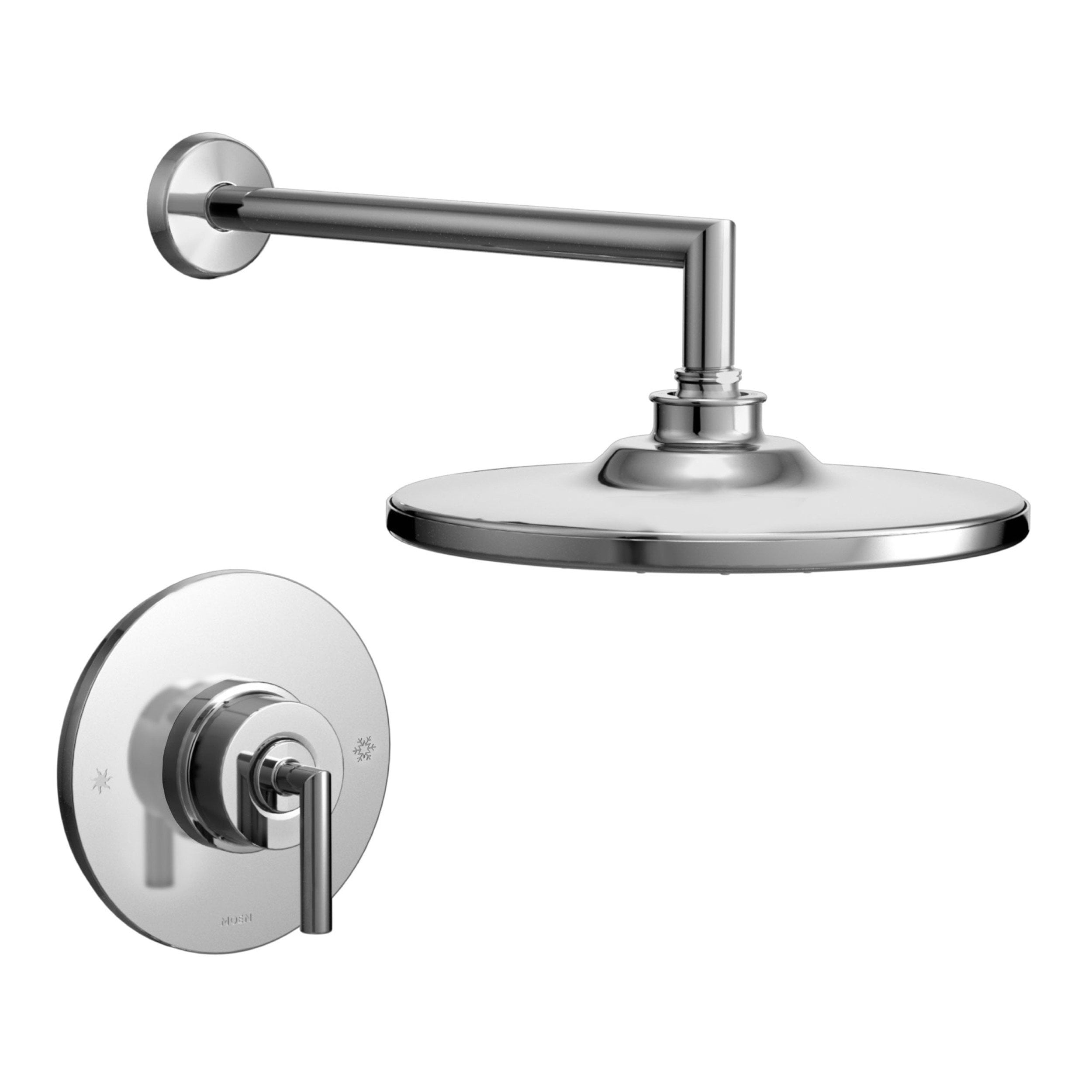 Chrome 10-Inch Rain Showerhead with Wall Mounted Trim Kit
