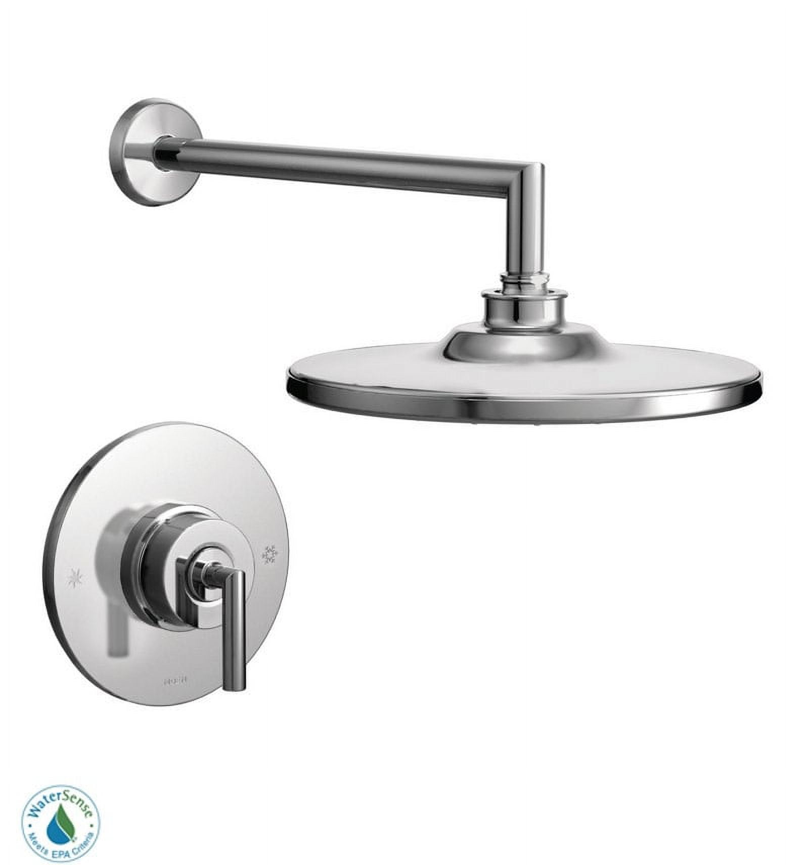 Chrome 10-Inch Wall Mounted Rain Shower Head with Lever Handle