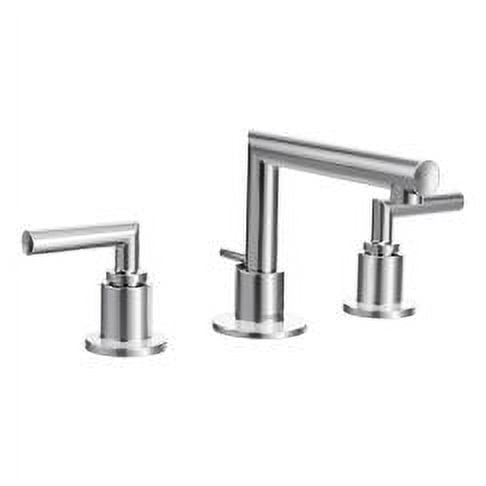 Sleek Modern 8" Widespread Black Chrome Bathroom Faucet with Drain
