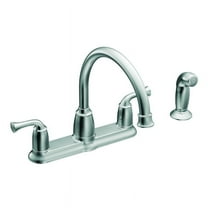 Moen Banbury Chrome Two-Handle High Arc Kitchen Faucet with Side Sprayer