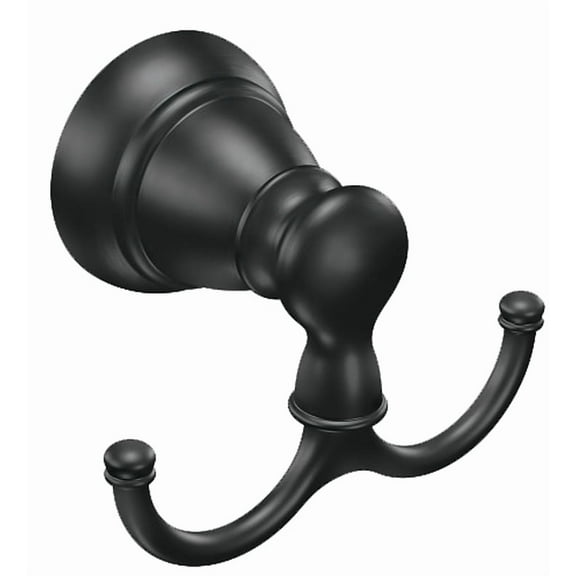 Moen Banbury Double Robe Hook, Matte Black Y2603BL