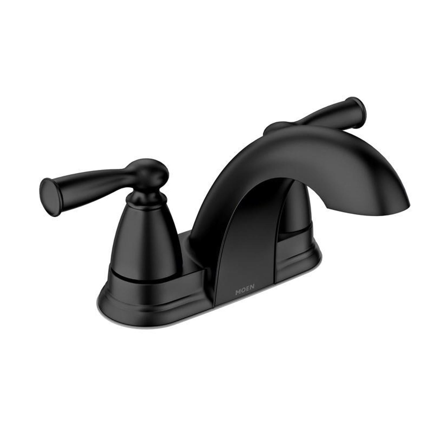 ⭐MOEN⭐LINDOR⭐NEW⭐MATTE shops BLACK 2-HANDLE BR FAUCET⭐⭐NEW IN BOX⭐⭐