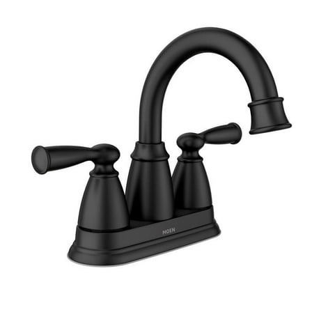 Moen Banbury Matte Black Centerset Bathroom Sink Faucet 4 in.