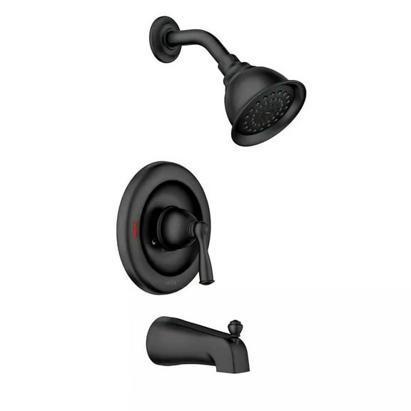 Moen Banbury Posi-Temp 1-Handle Lever Tub and Shower Faucet, Matte Black 82910BL