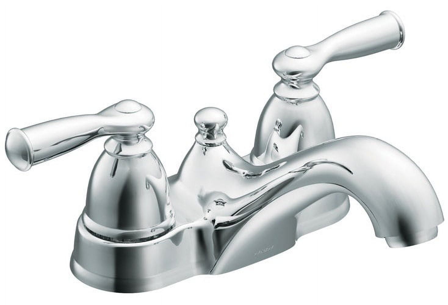 Chrome Traditional Two-Handle Low Arc Bathroom Faucet