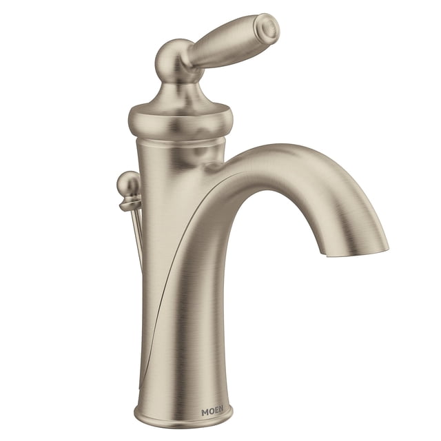 Moen Brantford Brushed Nickel One-Handle Traditional Low-Arc Bathroom ...