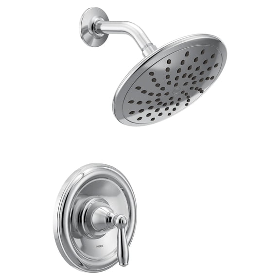 Moen Brantford Chrome Posi-Temp Shower Trim Kit with 8-Inch Eco-Performance Rainshower, Valve Required