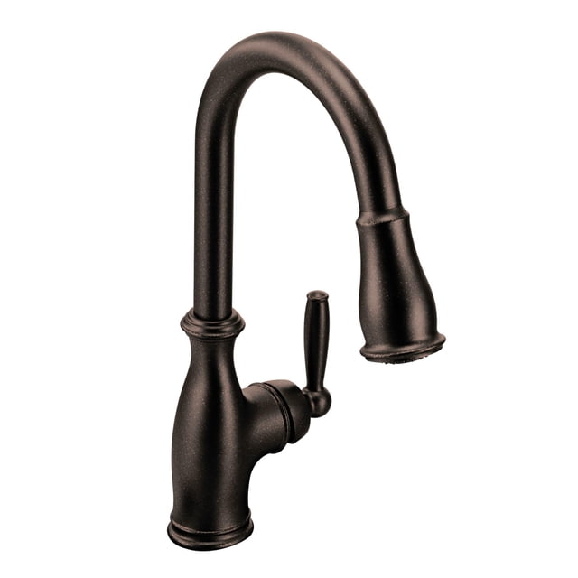 Moen Brantford Oil Rubbed Bronze Kitchen Faucet with Pulldown Sprayer ...