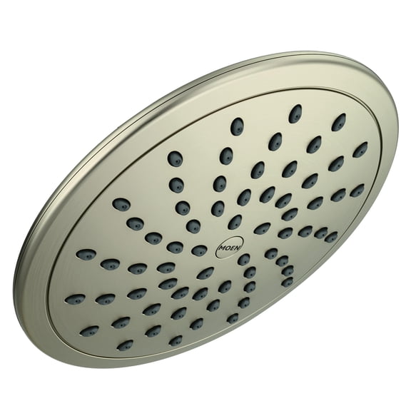 Moen Brushed Nickel 8-Inch Fixed Single Function Round Wide Rainshower Showerhead, 2.5 GPM
