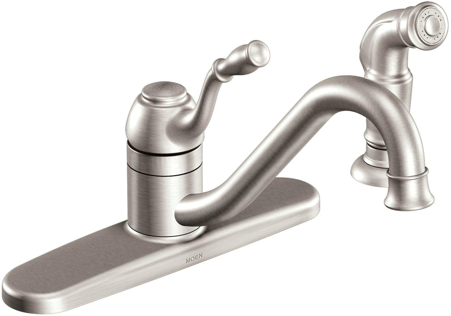 Moen Chrome One Handle Kitchen Faucet with Side Sprayer