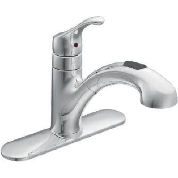 Moen CA87316C Chrome RenzoTM One Handle Low Arc Pullout Kitchen Faucet