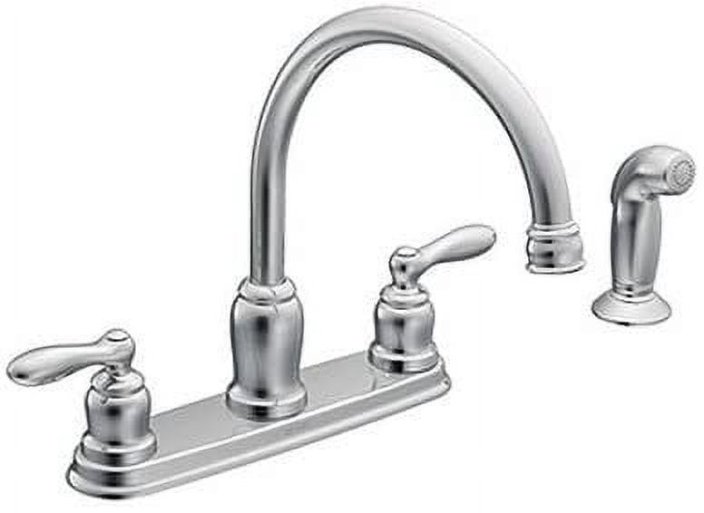 Moen Caldwell Chrome Two Handle Kitchen Faucet with Side Sprayer
