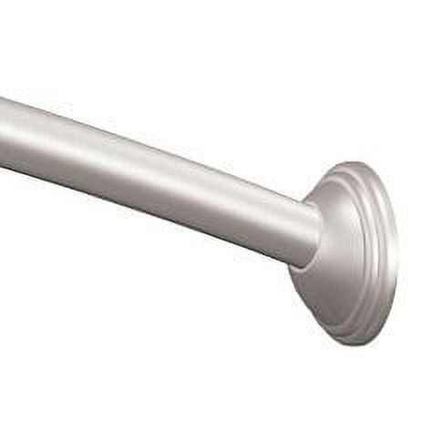 60" Brushed Nickel Curved Wall Mounted Shower Curtain Rod