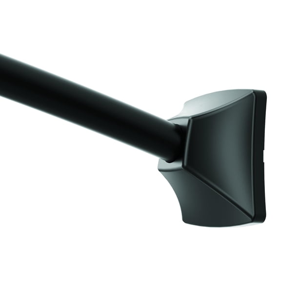 Moen 72-Inch Adjustable Matte Black Permanent Mount Curved Shower Curtain Rod for Bathtub or Shower