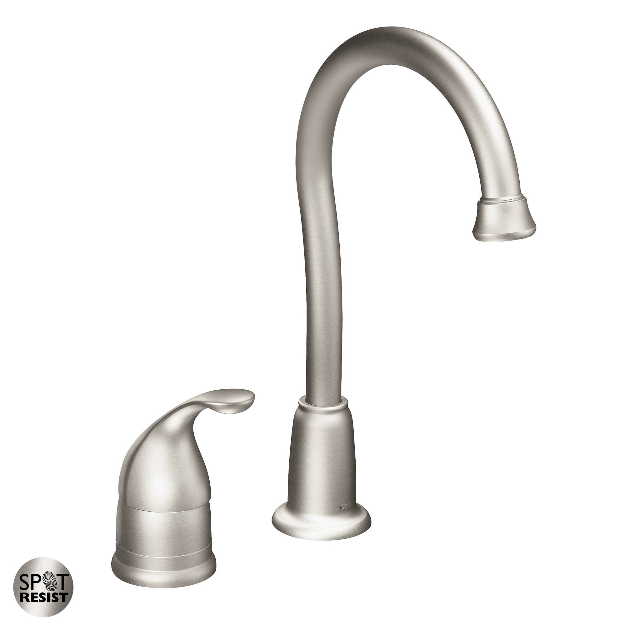 Transitional 11" High Arc Stainless Steel Bar Faucet