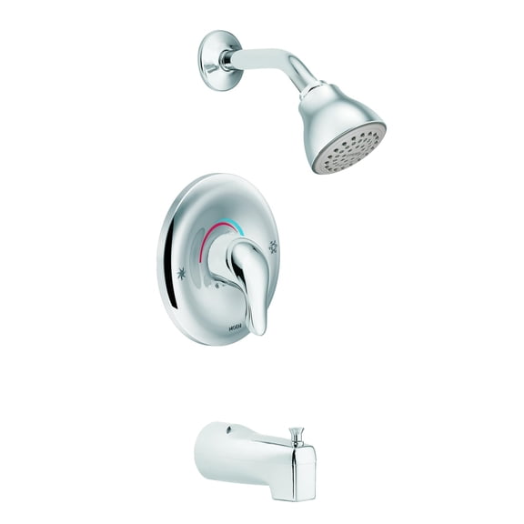 Moen Chateau Chrome Posi-Temp Bathtub Trim Kit with Shower Head, Lever Handle, and Tub Spout, Valve Required