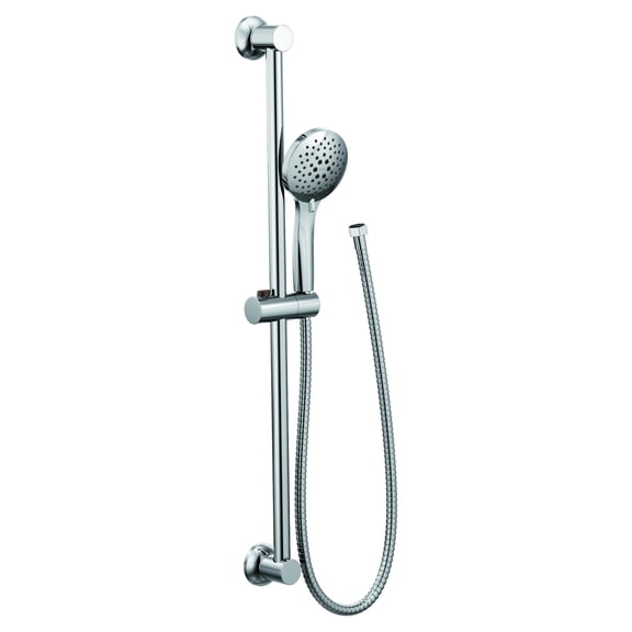 Moen Chrome Eco-Performance 5-Function Handheld Removable Shower Head, Adjustable 30-Inch Slide Bar and 69-Inch Long Hose