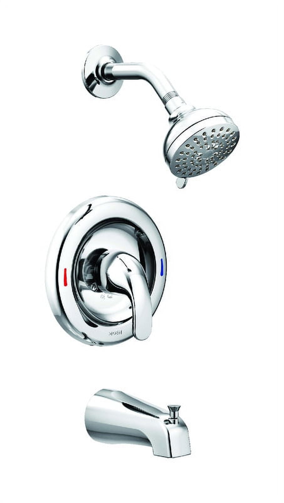 Chrome Wall Mounted Single-Handle Tub and Shower Faucet