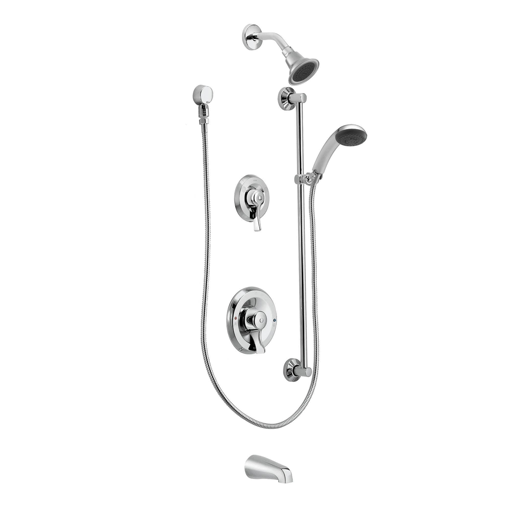Chrome Adjustable Multi-Head Handheld Wall Mounted Shower System