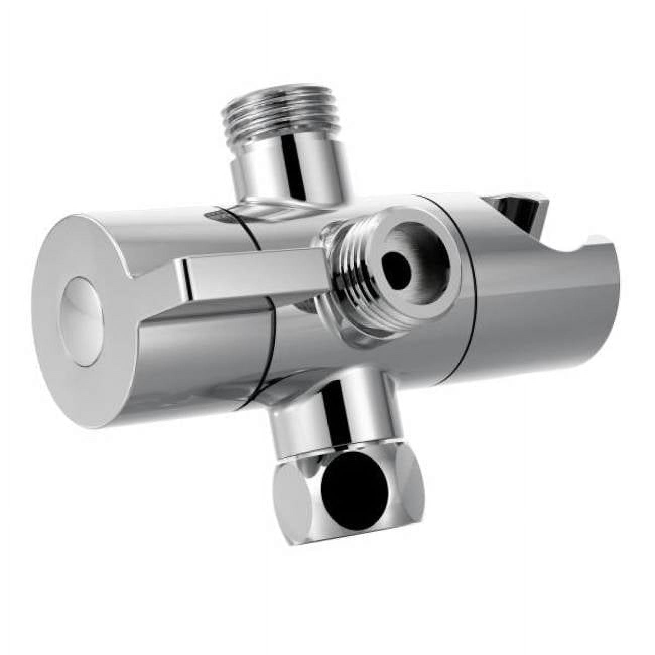 Chrome Modern Shower Arm Diverter with Hand Shower Cradle