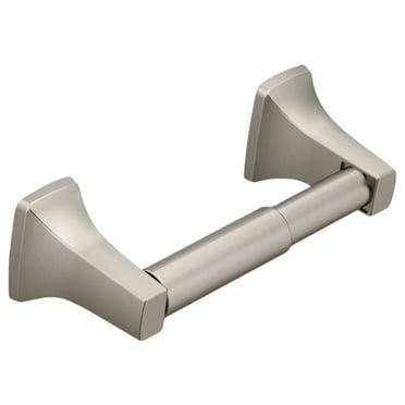 Moen Contemporary Brushed Nickel Toilet Paper Holder, Modern Wall Mounted Toilet Roll Holder, P5050BN