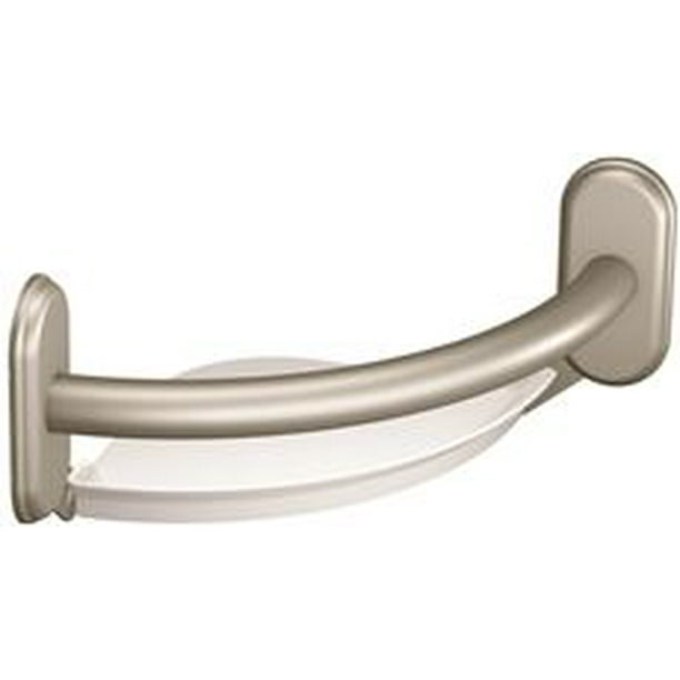 Moen Csi Grab Bar Brushed Nickel With Accessories, 9 In.