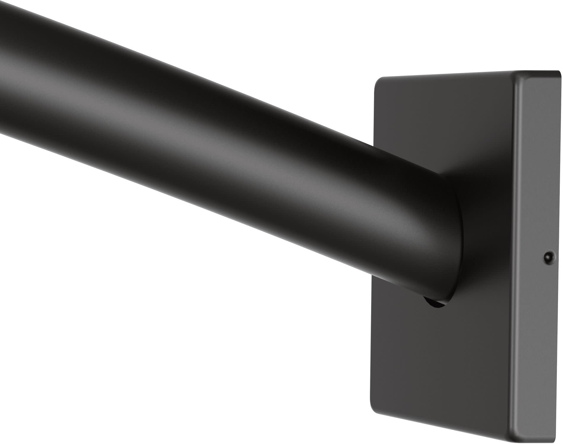 Matte Black 59" Curved Wall Mounted Shower Curtain Rod