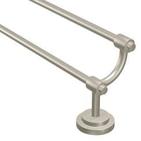 Brushed Nickel 24-Inch Double Wall Mounted Towel Bar