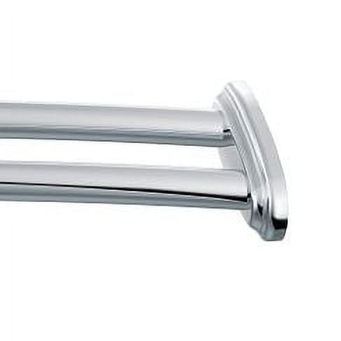 60-Inch Polished Nickel Adjustable Double Curved Shower Rod