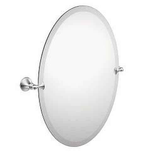 26" x 22.8" Frameless Oval Chrome Bathroom Vanity Mirror
