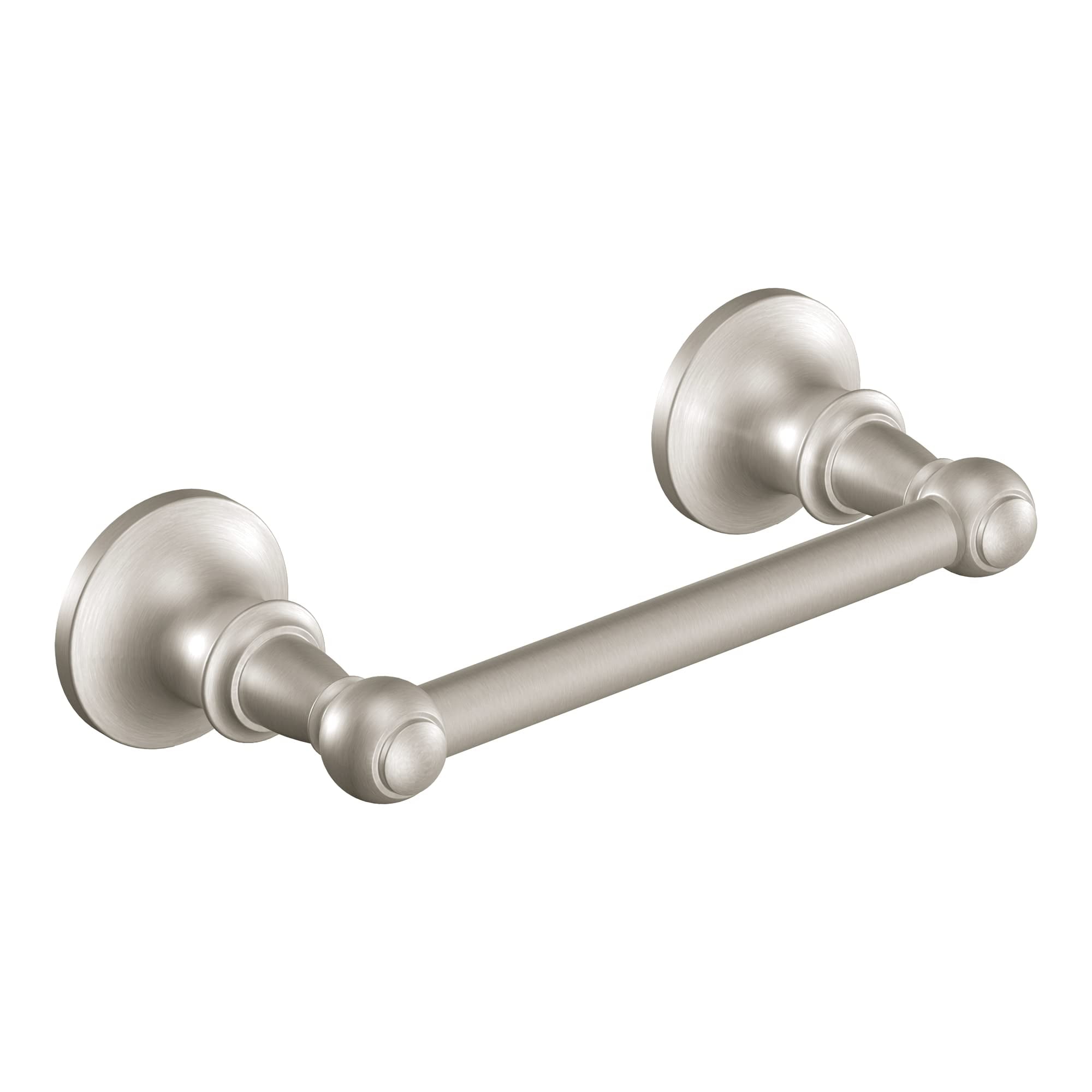 Moen Toilettenpapierhalter DN4408BN - Schwenkbar, Doppelter Pfosten, Gebürstetes Nickel, Badezimmer-Accessoire