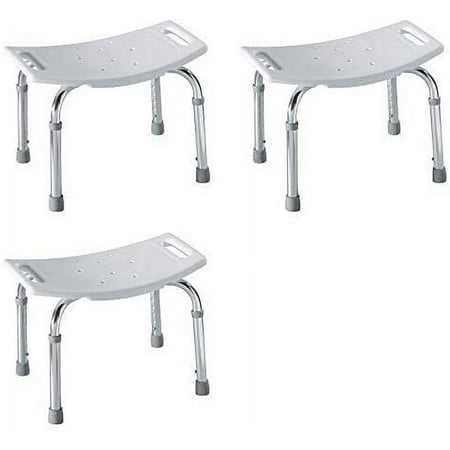 Moen Adjustable Tub and Shower Seat Bench - Freestanding, White - Pack of 3