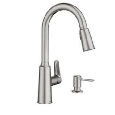Moen 87028SRS Edwyn Spot Resist Stainless 1Handle Deck Mount Pulldown Kitchen Faucet, 7.5, Stainless Steel