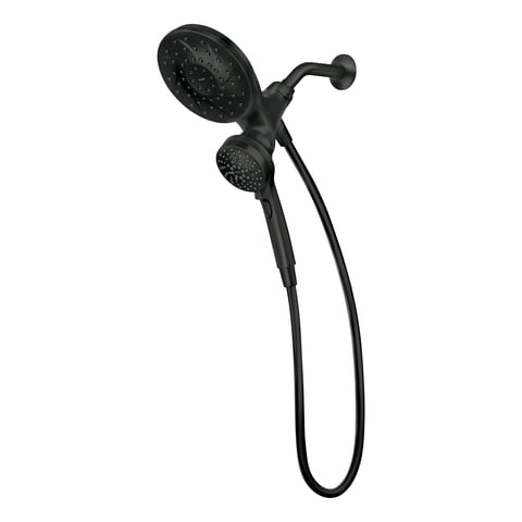 Moen Engage Matte Black Six-Function Showerhead with Handheld Combo, 26010BL