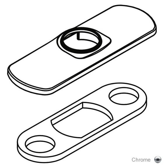 Moen Escutcheon 165006 Lavatory Faucet Deck Plate, 3 Handle - Chrome