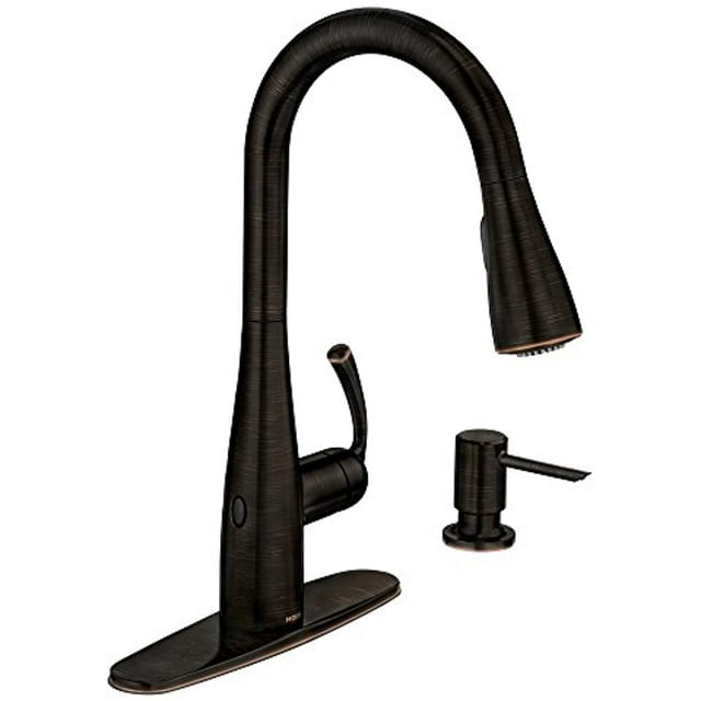 Moen Essie Matte Black One-Handle High Arc Kitchen Faucet, 87014EWBL