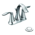 thumbnail image 1 of Moen Eva Chrome Two-Handle 4-Inch Centerset Bathroom Sink Faucet with Drain Assembly for 3-hole Installation Setups, 1 of 8