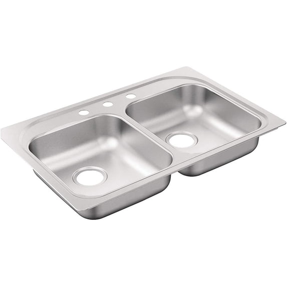 Moen G202153BQ Drop In Kitchen Sink, Brushed Stainless Steel