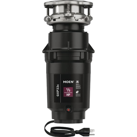 Moen GXP33C GX PRO Series 1/3 HP Continuous Feed Garbage Disposal, Power Cord Included