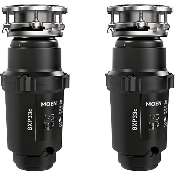Moen GXP33C Lite Series 1/3 HP Continuous Feed Garbage Disposal with Power Cord (2 Count)