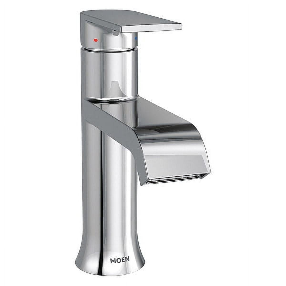 Modern Chrome Single-Handle Bathroom Faucet with Drain Assembly