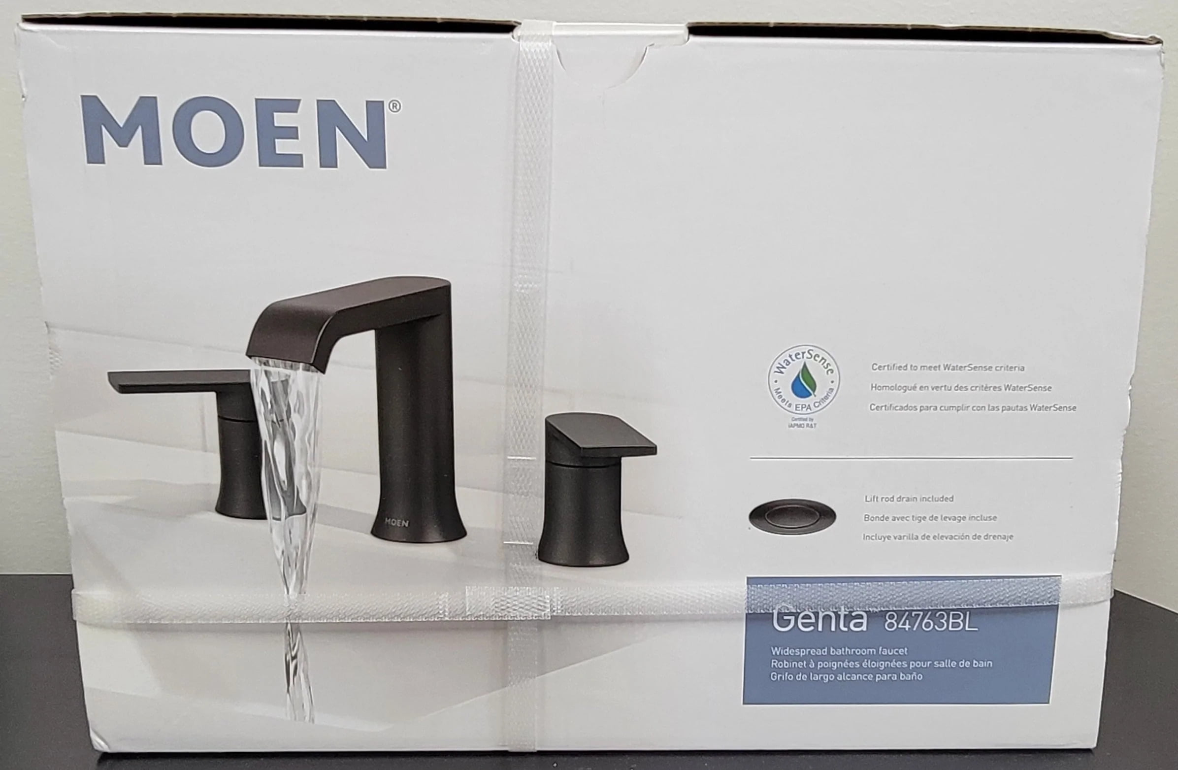 Moen Genta Matte Black Bathroom Faucet 816 in.