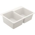 thumbnail image 1 of Moen GGW3024B Granite Series 33" Undermount Double Basin Granite Kitchen Sink - White, 1 of 1