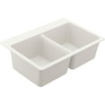 thumbnail image 1 of Moen GGW3028B Granite Series 33" Undermount Double Basin Granite Kitchen Sink - White, 1 of 1